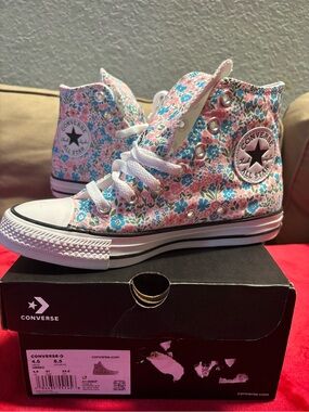 Converse Floral High Top Sneakers - Pink & Blue